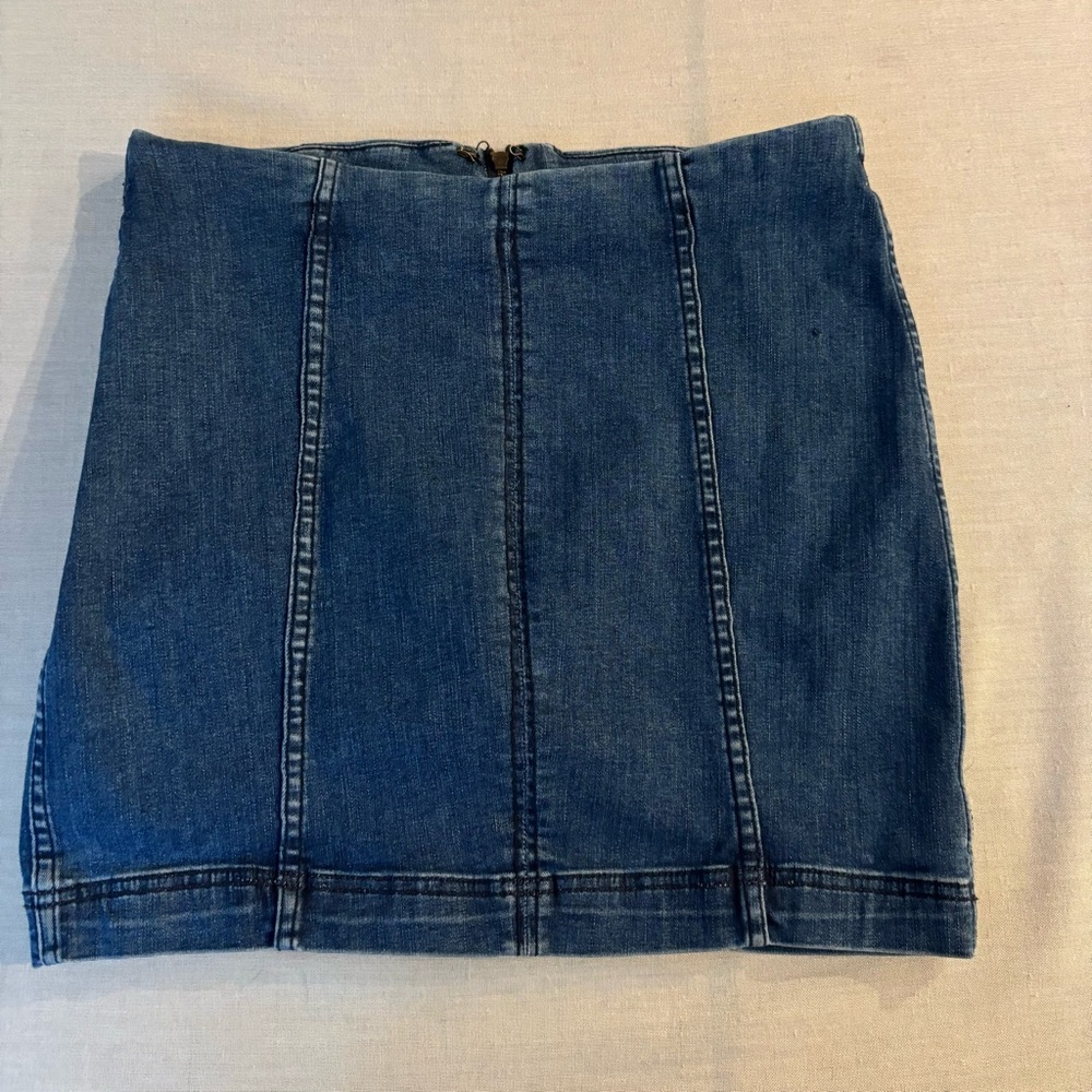 Free People Modern Femme Mini Skirt Westminster Blue 12 - Picture 3 of 8